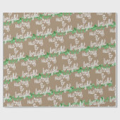 Merry & Bright Green kerstboom Lights Kraft W Cadeaupapier (Vlak)