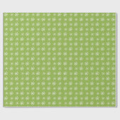 Merry & Bright Green/White Kerstsnowflake Cadeaupapier (Vlak)