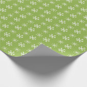 Merry & Bright Green/White Kerstsnowflake Cadeaupapier (Hoek)