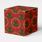 Merry-Bright Green Xmas kandle-Sq Vierbox Bedankdoosjes (Voorkant Zijde)