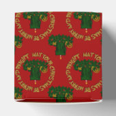 Merry-Bright Green Xmas kandle-Sq Vierbox Bedankdoosjes (Bovenkant)