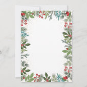 Merry & Bright Greenery Holly Berries Holiday Kaart (Achterkant)