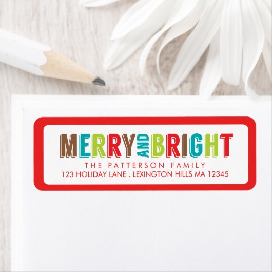 Merry & Bright Greetings Holiday Adres Label (Insitu)
