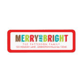 Merry & Bright Greetings Holiday Adres Label (Voorkant)