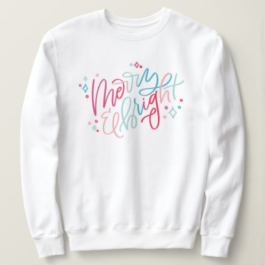 Merry & Bright Hand Lettered Trui (Design voorkant)