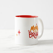 Merry & Bright Hand Lettered Tweekleurige Mok (Voorkant rechts)