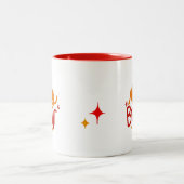 Merry & Bright Hand Lettered Two-Tone Mug Tweekleurige Koffiemok (Center)