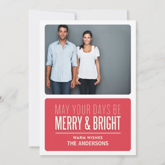 MERRY & BRIGHT| HOLIDAIRE FOTO-KAART FEESTDAGENKAART (Voorkant)