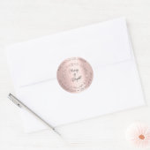 Merry Bright Holiday Adres Wreater Deer Pink Rose Ronde Sticker (Envelop)