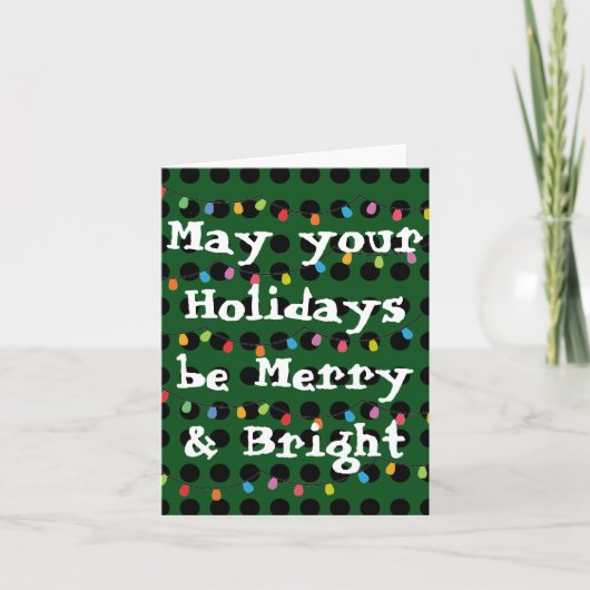 Merry & Bright Holiday Card Feestdagen Kaart (Voorkant)