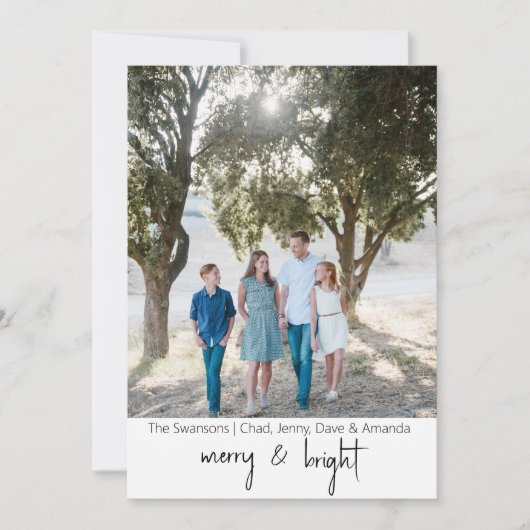 Merry & Bright Holiday Card Feestdagenkaart (Voorkant)