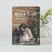 Merry & Bright Holiday Card met sneeuw Feestdagenkaart (Staand voorkant)