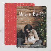 Merry & Bright Holiday Card met sneeuw Feestdagenkaart (Voorkant / Achterkant)