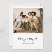 Merry & Bright Holiday Christmas Kaart