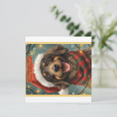 Merry Bright Holiday Dog Flat Card Feestdagenkaart (Staand voorkant)