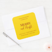 Merry & Bright Holiday | Editable Christmas Candle Vierkante Sticker (Envelop)