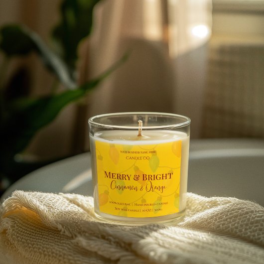 Merry & Bright Holiday | Editable Christmas Candle Vierkante Sticker