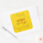 Merry & Bright Holiday | Editable Christmas Candle Vierkante Sticker (Envelop)