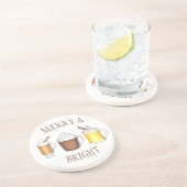 Merry & Bright Holiday Eggnog Cocoa Buttered Rum Zandsteen Onderzetter (Zijkant)