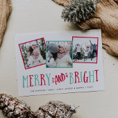 Merry & Bright | Holiday Foto Collage Kaart
