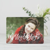 Merry & Bright Holiday-fotokaart Feestdagenkaart (Staand voorkant)