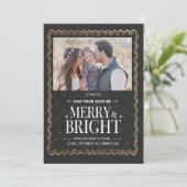 Merry & Bright Holiday-fotokaart Feestdagenkaart (Staand voorkant)