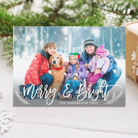 Merry & Bright Holiday-fotokaart Feestdagenkaart