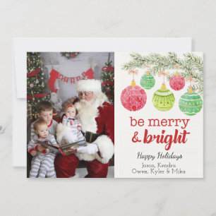 Merry & Bright Holiday-fotokaart Notitiekaartje