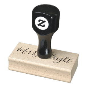 Merry & Bright Holiday Rubber Stamp Rubberstempel