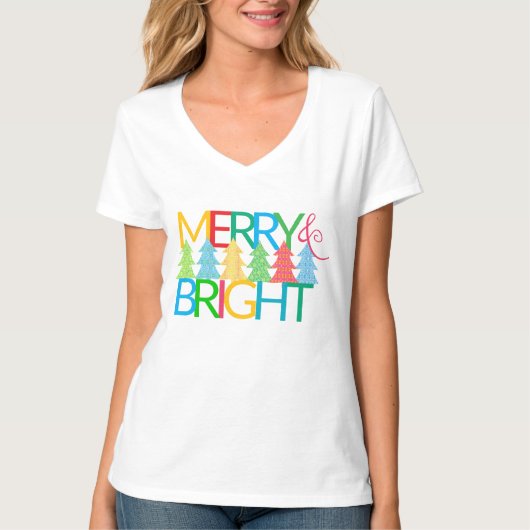 Merry & Bright Holiday T-shirt (Voorkant)