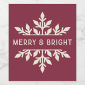 Merry & Bright Holiday Wine Label | Cranberry Rood Wijn Etiket (Enkel label)