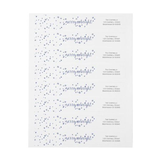 Merry & Bright Holiday Wraparound-adreslabel (Vel)