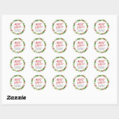 Merry & Bright Holiday Wreath-script Ronde Sticker (Vel)