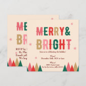 Merry & Bright Invitation Kaart (Voorkant / Achterkant)