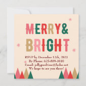 Merry & Bright Invitation Kaart (Achterkant)