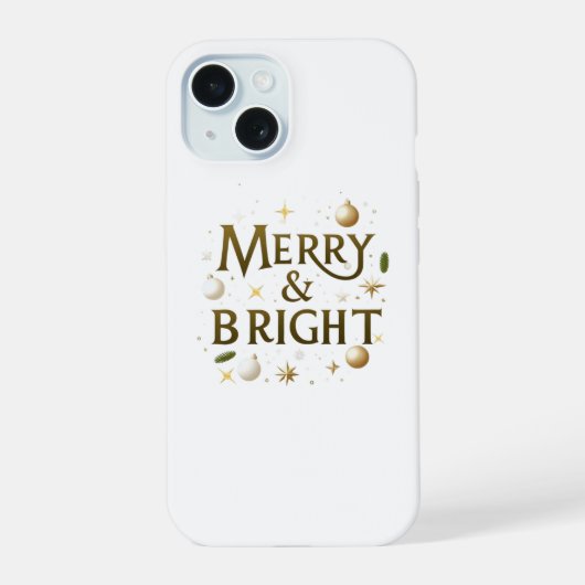 Merry & Bright iPhone Hoesje – Elegante Minimalist 15 Case (Achterkant)