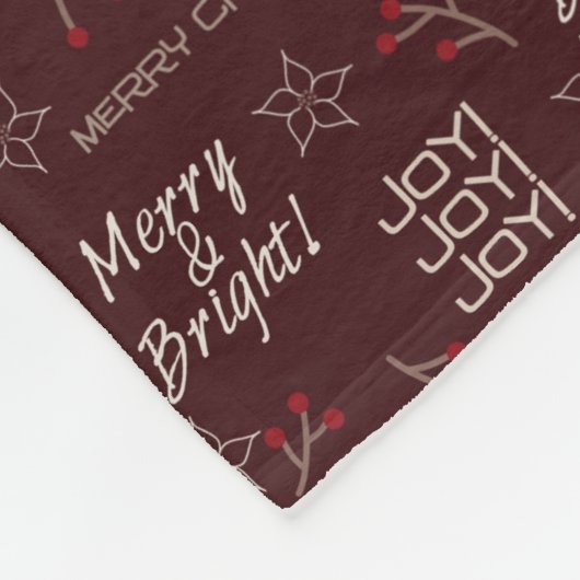 Merry & Bright | Joy, Joy, Joy | Kerstmis Fleece Deken (Hoek)