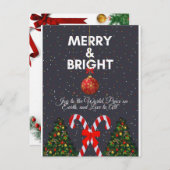 Merry & Bright Joyful Christmas Kaart (Voorkant / Achterkant)
