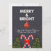 Merry & Bright Joyful Christmas Kaart (Voorkant)