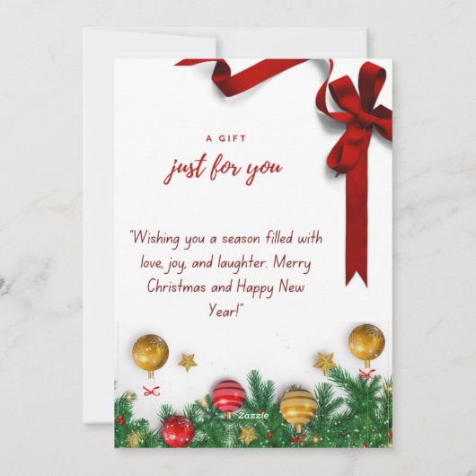 Merry & Bright Joyful Christmas Kaart (Achterkant)