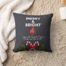 Merry & Bright Joyful Christmas Kaart Kussen