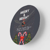 Merry & Bright Joyful Christmas Kaart Ronde Klok (Hoek)