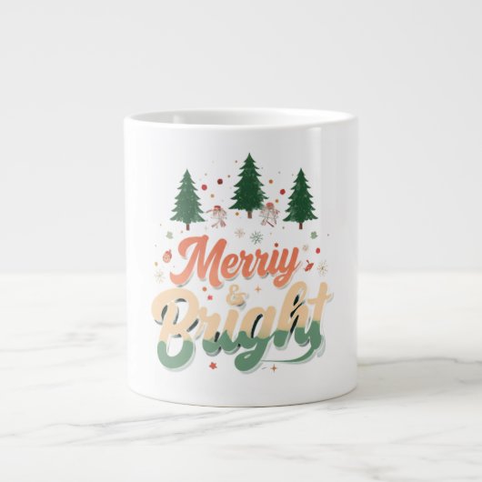 Merry & Bright Jumbo Mok (Voorkant)