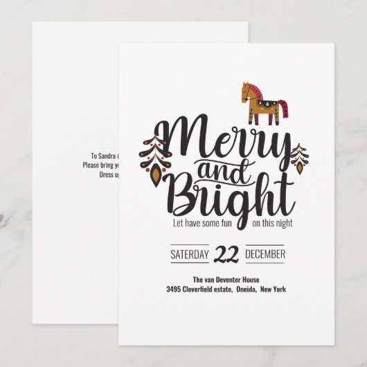 Merry & Bright Kaart (Voorkant / Achterkant)