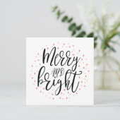 Merry & Bright | Kaart kerstfeestdag (Staand voorkant)