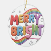 Merry & Bright Keramische Cirkel Ornament (Links)