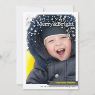 Merry & Bright Kerst Foto Kaart voor Kerstmis