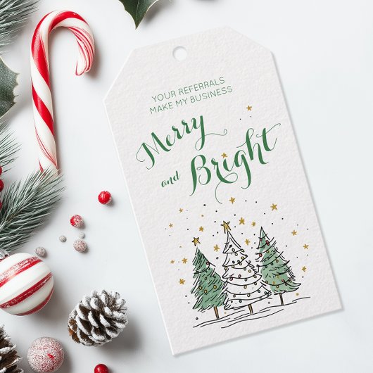 Merry & Bright Kerst Pop Door Cadeaulabel