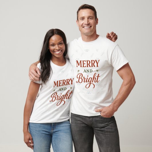 Merry & Bright Kerst T-Shirt – Leuke Kersttrui (Unisex)