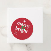 "Merry & Bright" Kerst vakantie cadeau Label (In situ)